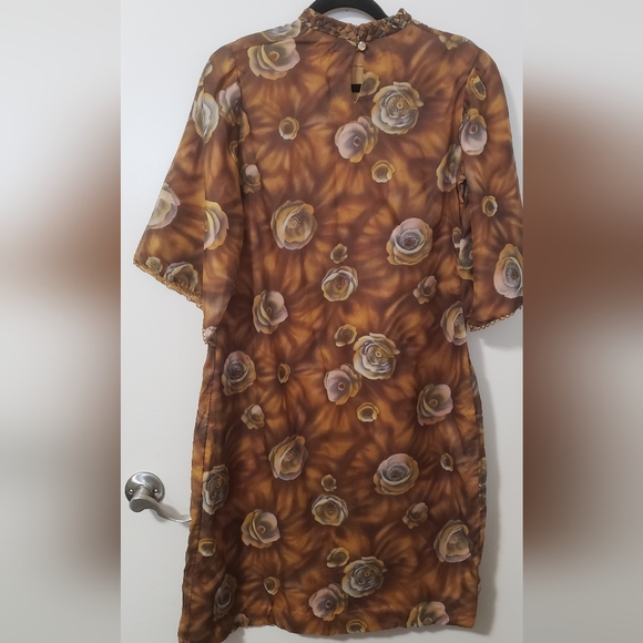 *Vintage* Brown Floral Dress - Picture 2 of 4